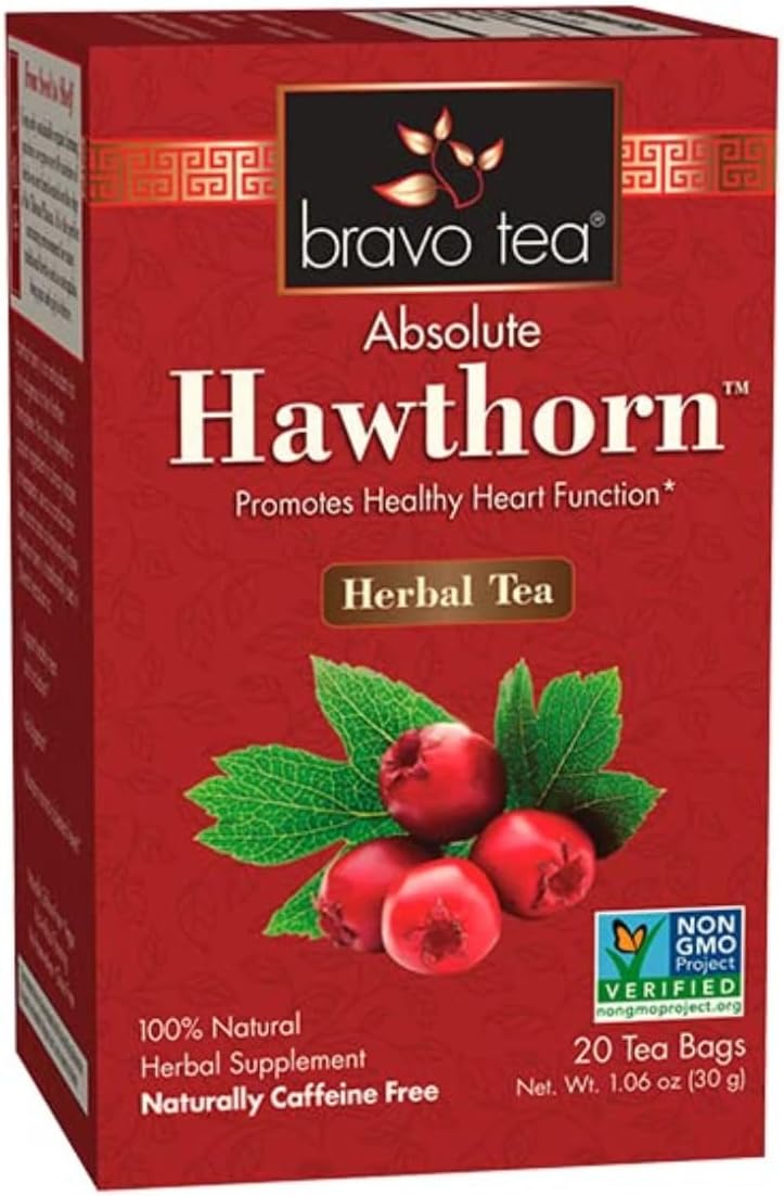 Bravo Teas Absolute Hawthorn Berry Caffeine Free, 20 Bags, 20 Count