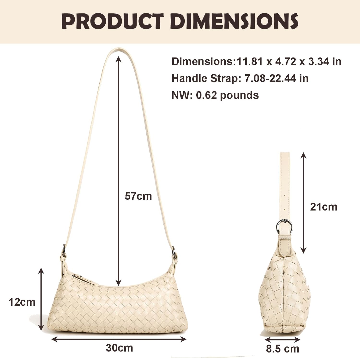 Shoulder Bags for Women, Woven Leather Crossbody Bag Small Purse Cute Hobo Tote Handbag Mini Clutch - Image 4