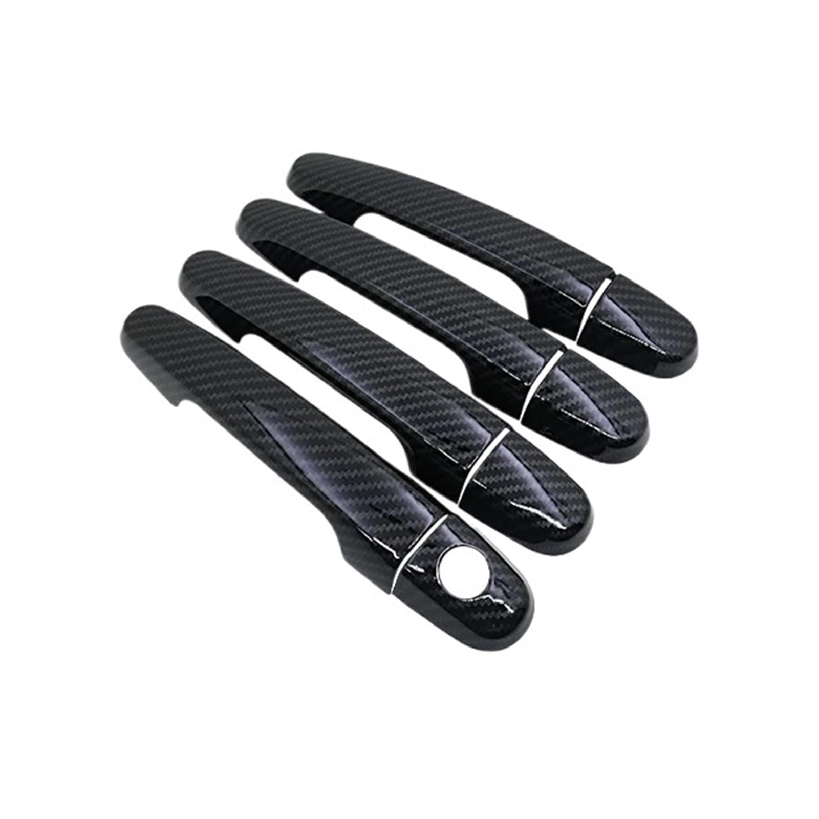 Hguvsjd 1Keyholes 4Door Car Exterior Door Handles For Toyota For Corolla E140 E150 2007~2013 Car Door Handles Carbon Fiber Handles Or Chrome Gloss Door Handles Covers Trim Sets(1Keyholes 4Door)