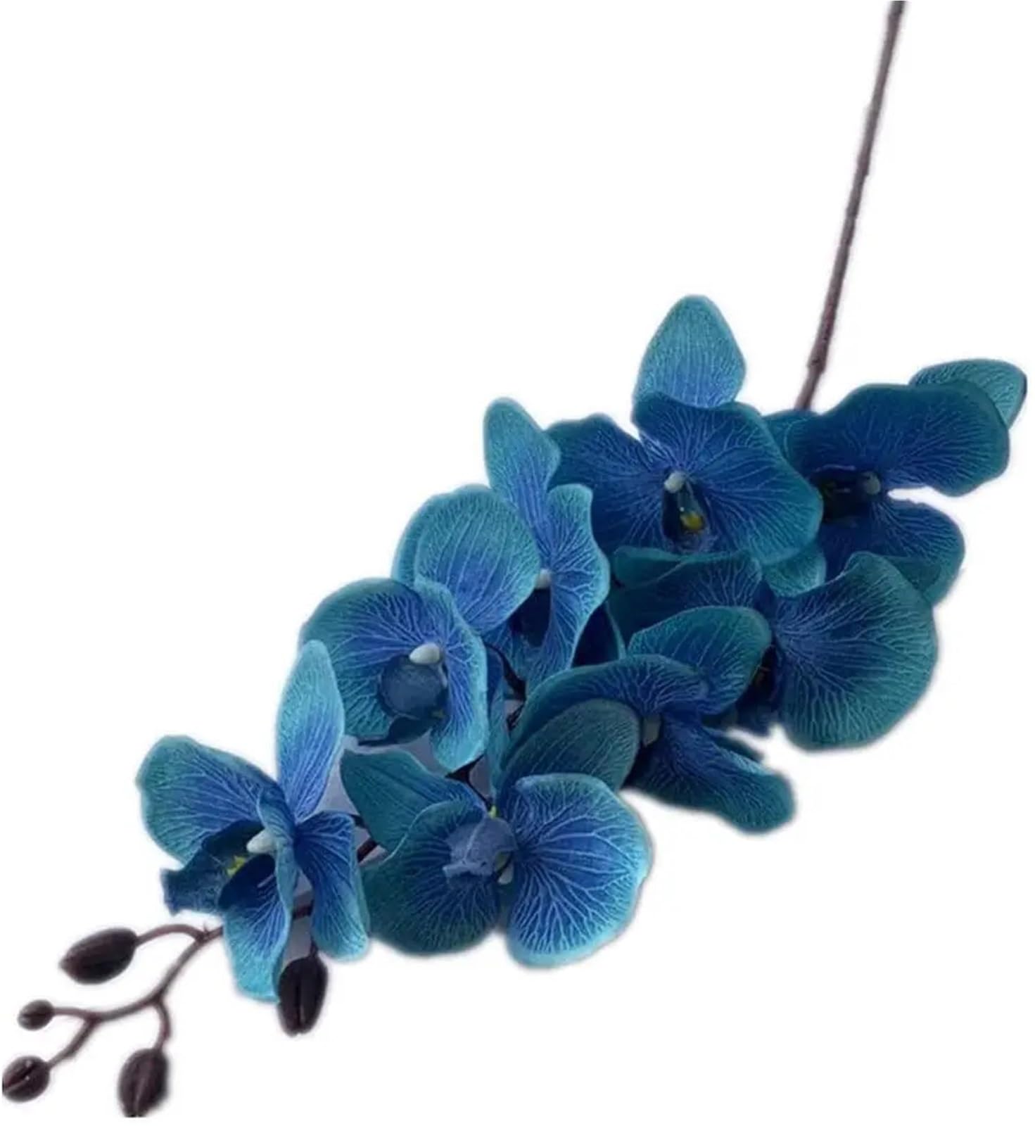 LSYHHXC Artificial Orchid 5p Orchids (8 Heads/piece) Big Size Phalaenopsis Moth Black/white For Wedding Centerpiece Decorative