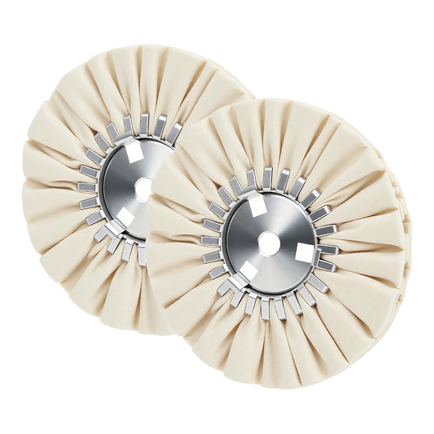 8 Inch White Airway Buffing Wheel 5/8 Arbor Fine Polishing 16 Ply For Grinder