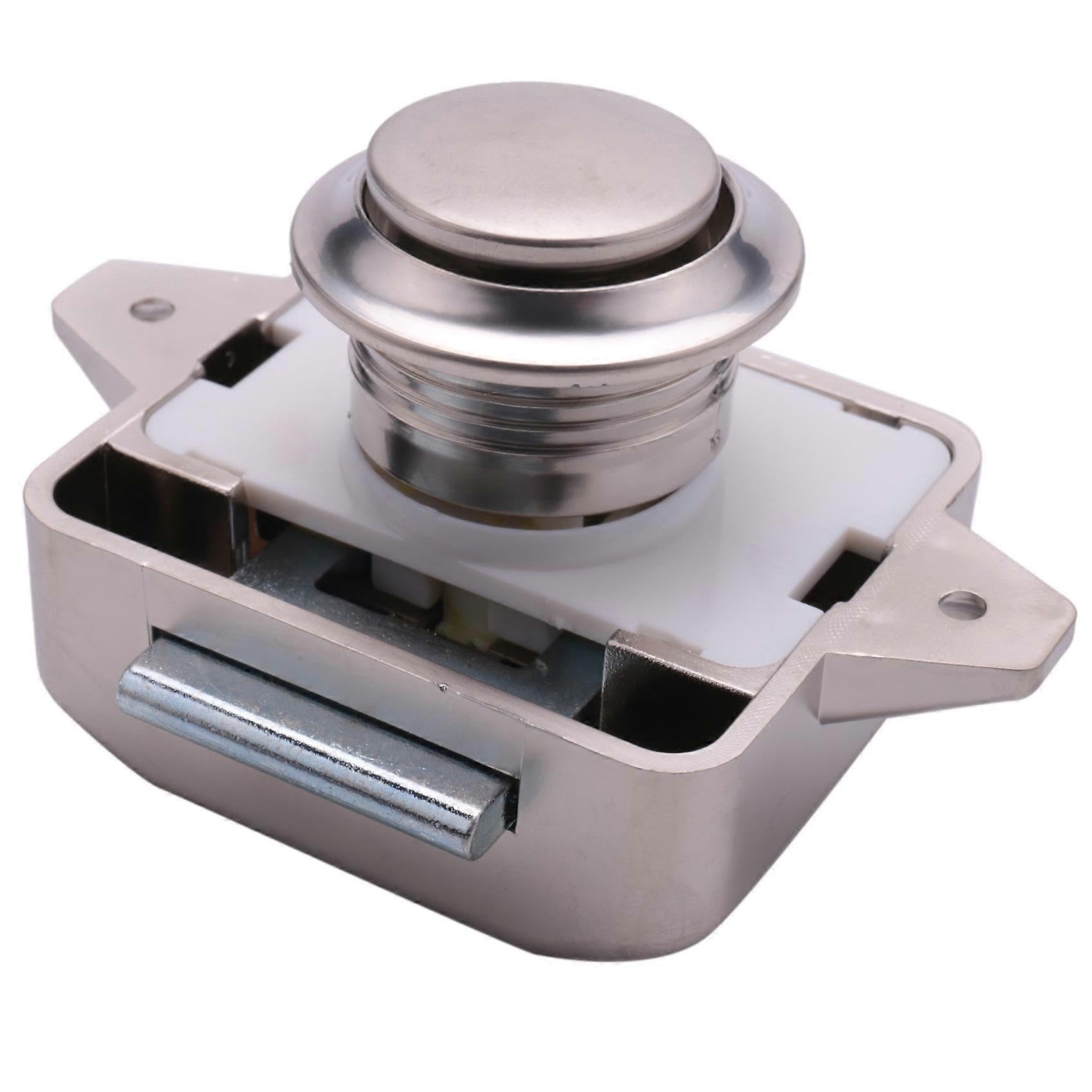 Joyhappst Image Color 5Pcs 26Mm Opening Hole Pearl Nickel Keyless Push Button Cabinet Latch Knob For Caravan Cupboard Cabinet Door