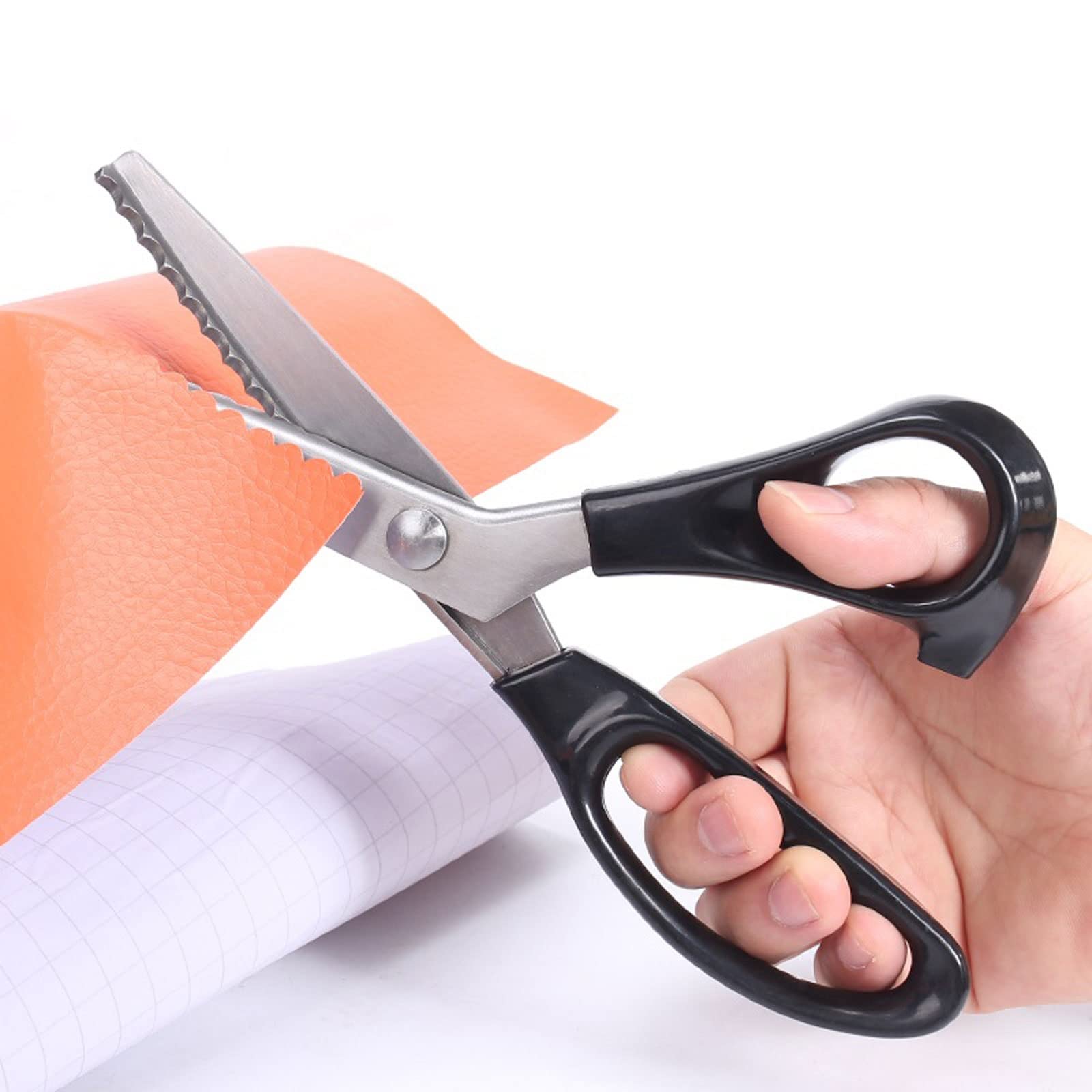 Tijeras de Acero para el hogar, Mango cómodo, artesanías Profesionales, Corte en Zig Zag, Tijeras para Coser Tela