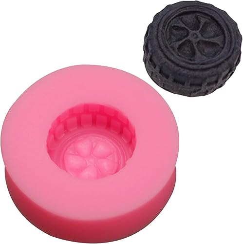 Miniatura 9 de Moldes de silicona para autos de carreras, 6 unidades, molde redondo 3D para fondant, molde de silicona para auto de carreras, molde de silicona