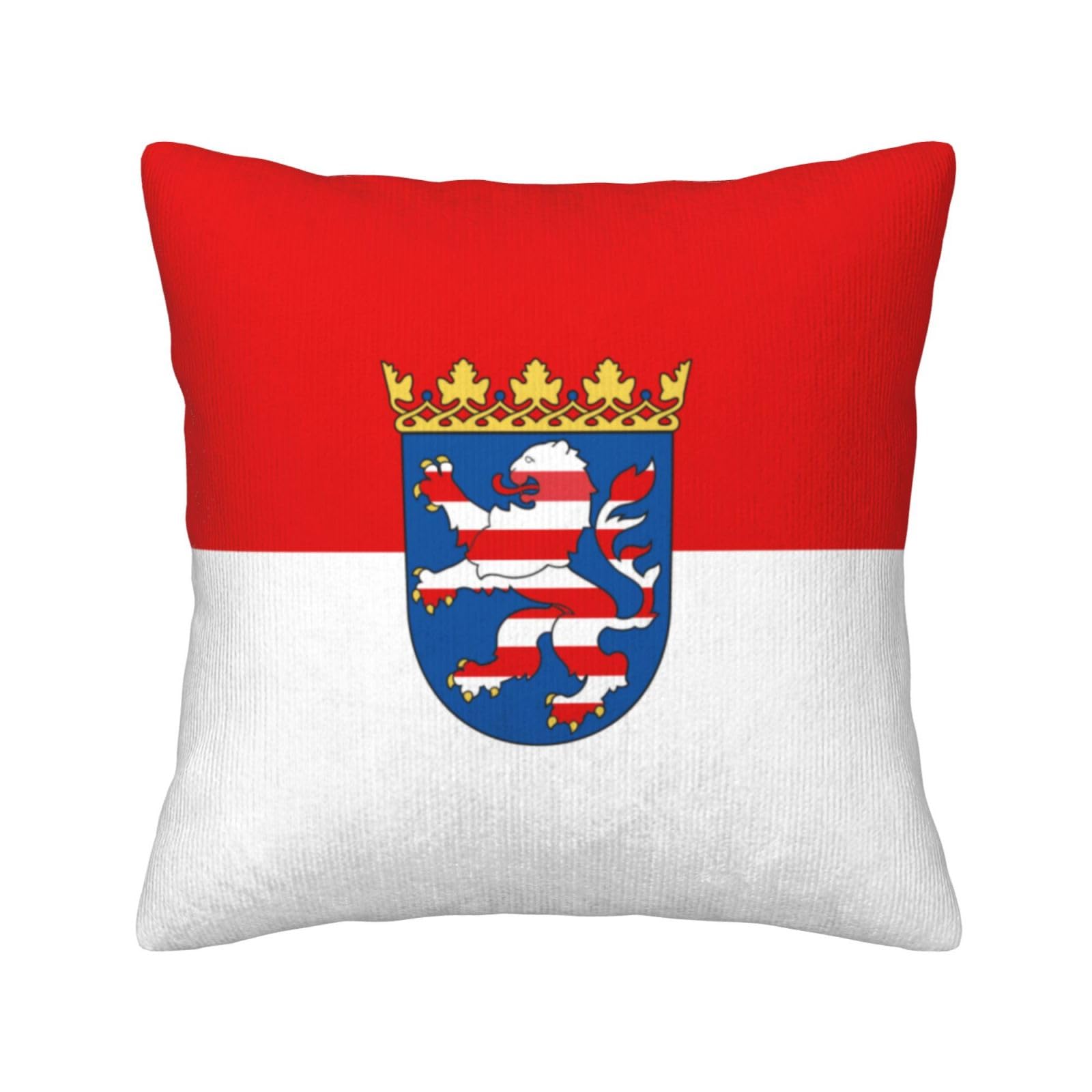 HGIUYDRD Flag of Hessen Print Corduroy Throw Pillow with Invisible Zipper Closure for Living Room, Couch and Bed