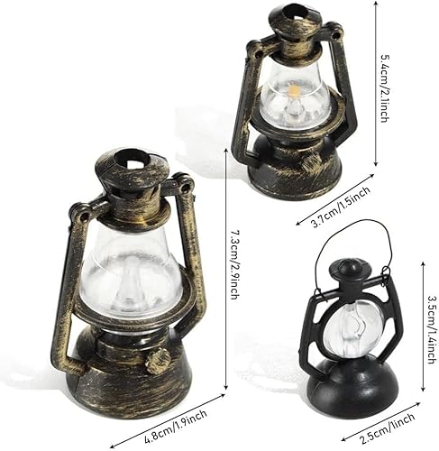 1 x Miniatur-Lampen für Puppenhaus, Puppenhaus, Miniatur-Retro-Öllaterne, Puppenhaus-Zubehör, Szenenornamente, Puppenhaus, Miniatur-Szenenmodell, Hurrikan-Laterne, Kerosin-Lampe, Kerzenhalter