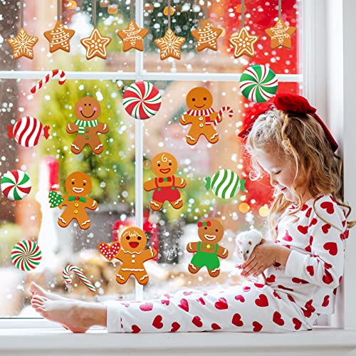Image of Whaline Christmas Gingerbread Bulletin Board Decorations Set Gingerbread Man Candy Cane Cutouts Merry Christmas Cutouts Cute Classroom Decor for Xmas Winter Holiday School Home Wall, 76Pcs