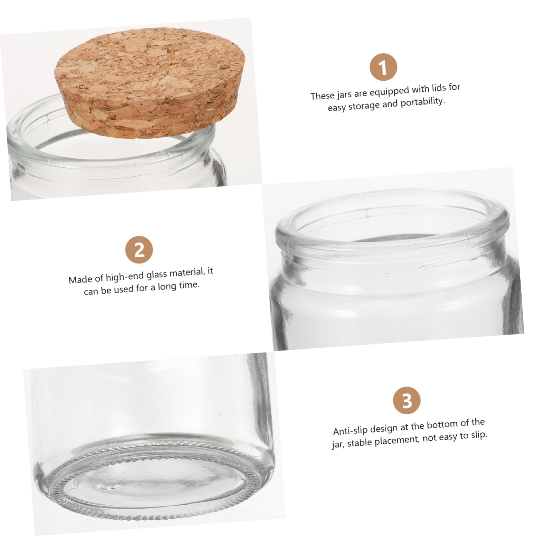Leere Kerzengläser aus Glas mit Holzdeckel, für Selbstgemacht | Durchsichtige Behälter, 8 Stück, für Kerzenherstellung und Aufbewahrung Kleiner Dinge