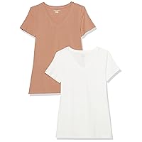 Amazon Essentials Maglietta con Scollo a v a Maniche Corte vestibilità Regolare Donna
