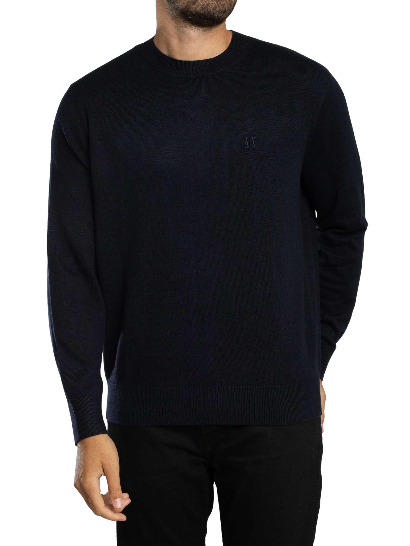 Armani Exchange Icon Project, Embroidered Logo Suéter pulóver Hombre