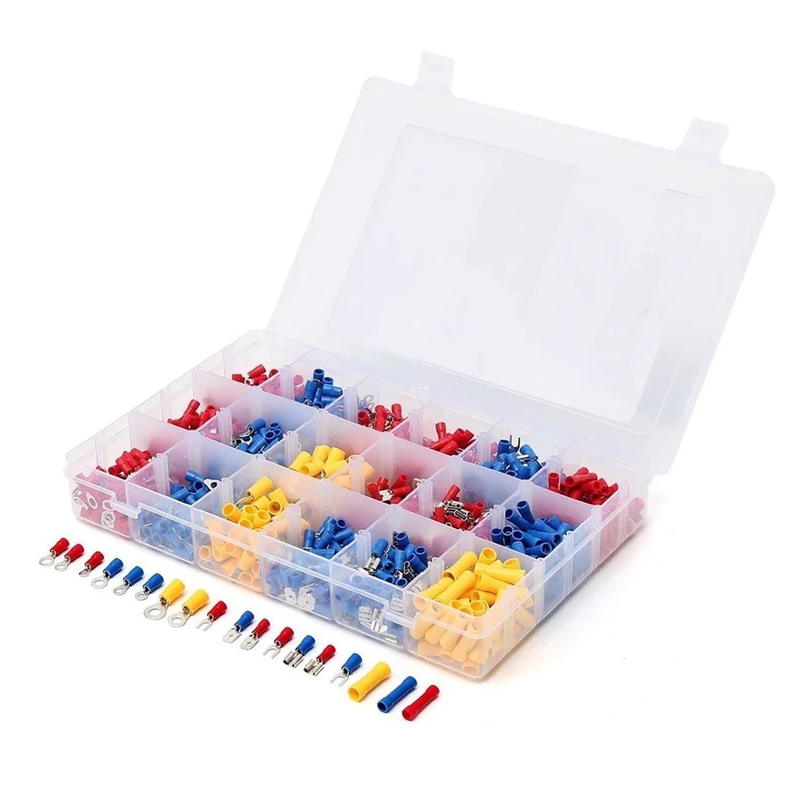 Kit de 1200 cosses à bout à bout isolées pour fils électriques type U et anneau