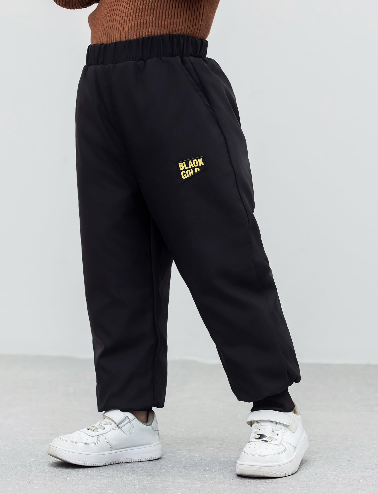 Maeau Pantalones de plumón para niños, cálidos, para la nieve, para niños, niñas, acolchados, ligeros, con bolsillos, 104-164
