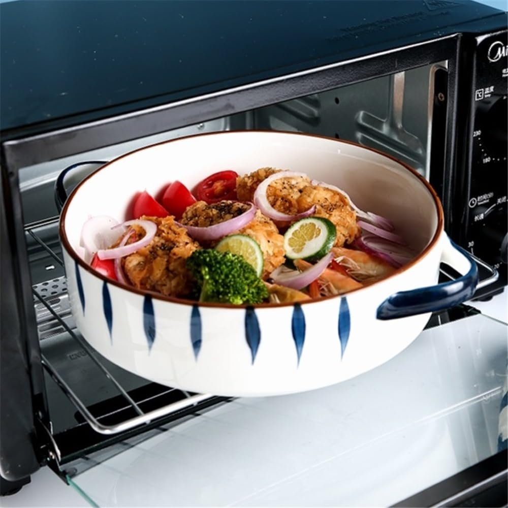 Naczynia do lasagne Ceramiczne naczynie do zapiekania sera w stylu europejskim do użytku domowego, kreatywna i szeroka blacha do pieczenia makaronu do pieczenia ciast