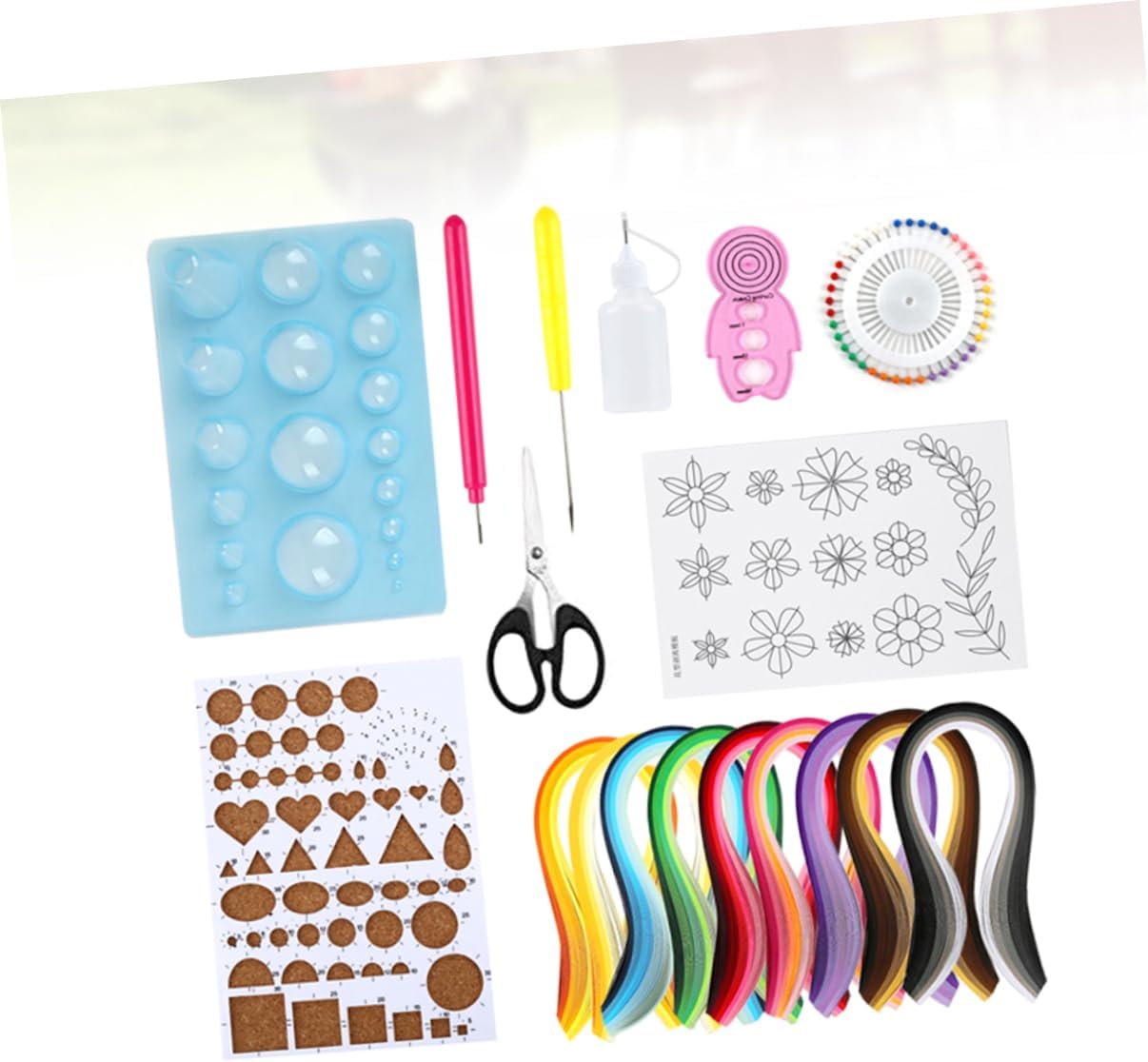 Beatifufu DIY Paper Quilling Strips Set Craft Kit for Beginners Durable Art Paper Tools for Home and School Projects for Handmade Decorations and