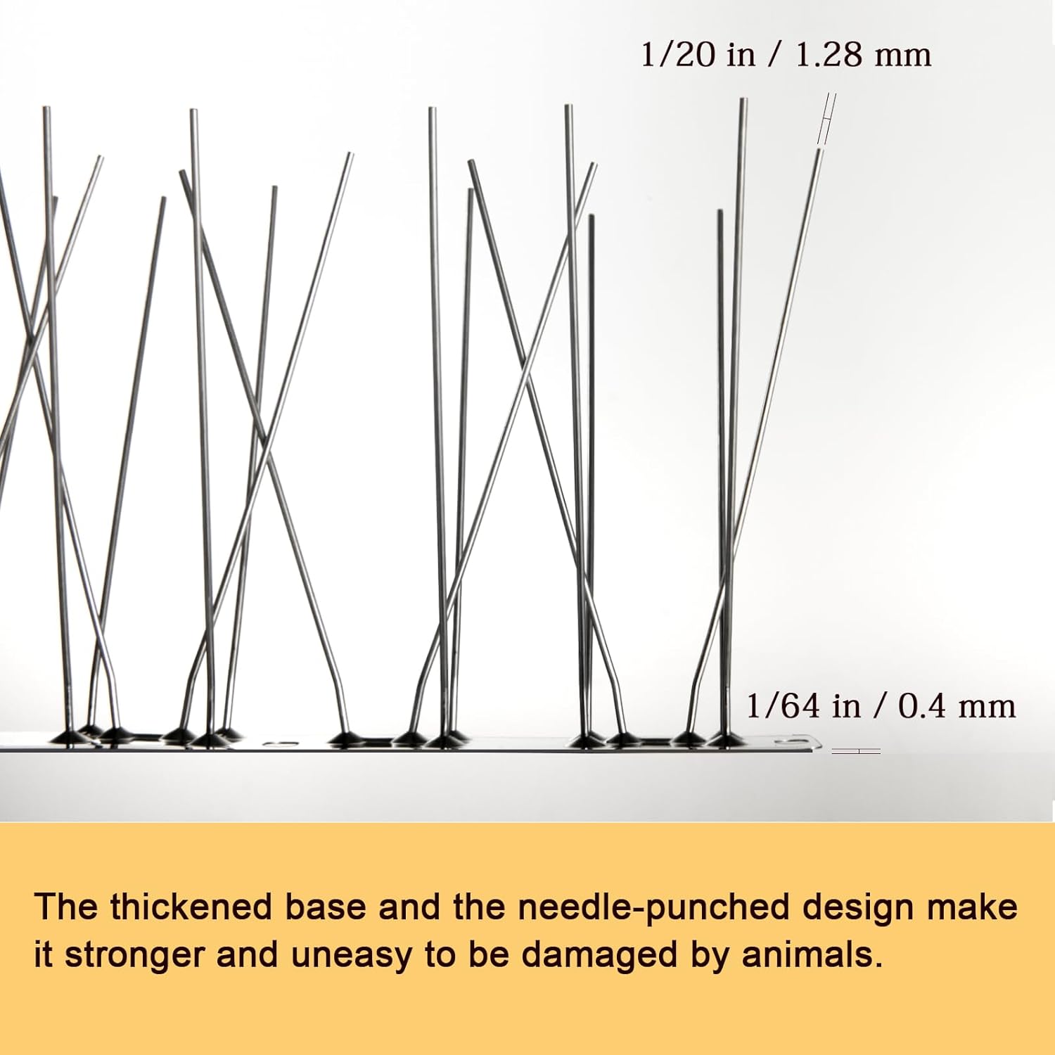 OFFO 304 Stainless Steel Bird Spikes, Pre-Assembled Pigeon Spikes for Outside, Cover 10.8 Feet, Easy Installation​ for Balcony, Roof, Window Sills, Keep Building Surfaces Clean