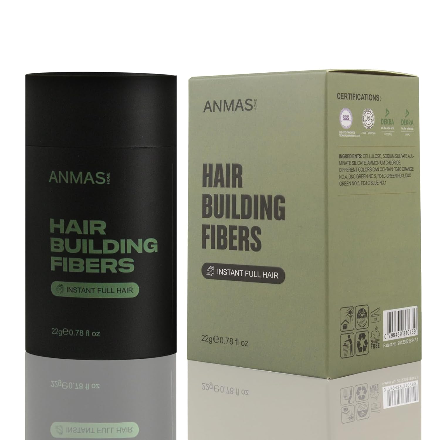 Dark Brown Hiar Building Fiber 22g, Hair Fibers for Thinning Hair, Fill In Fine or Thinning Hair Instantly Thicker Fuller Look, Hair Fibers for Men & Women