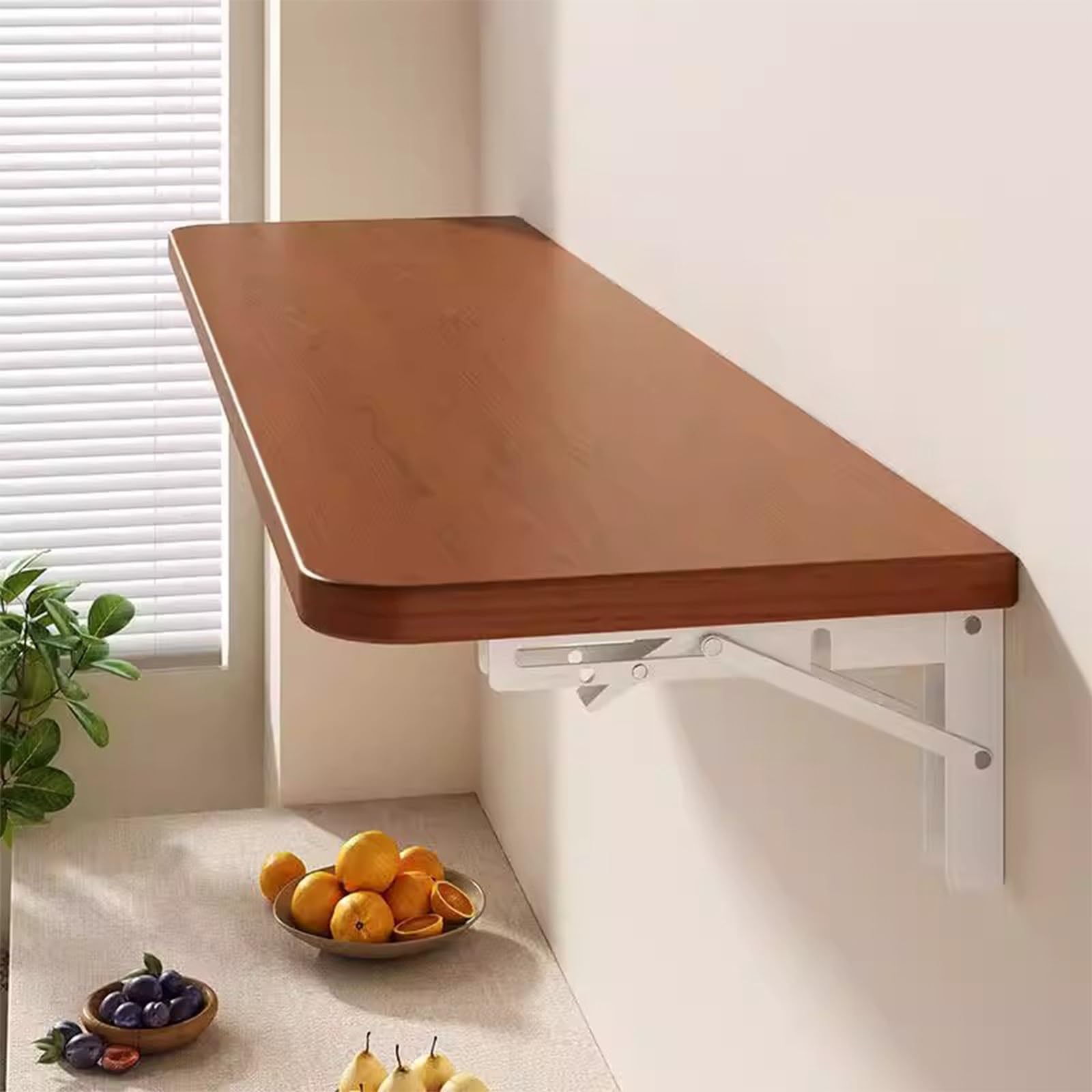 Tavolo Pieghevole a Parete, Moderno Stretto Sospeso, Minimalista, Placca Eco Legno, Salvaspazio per Bar Ristoranti Caffè(Walnut wood,40 * 30cm)