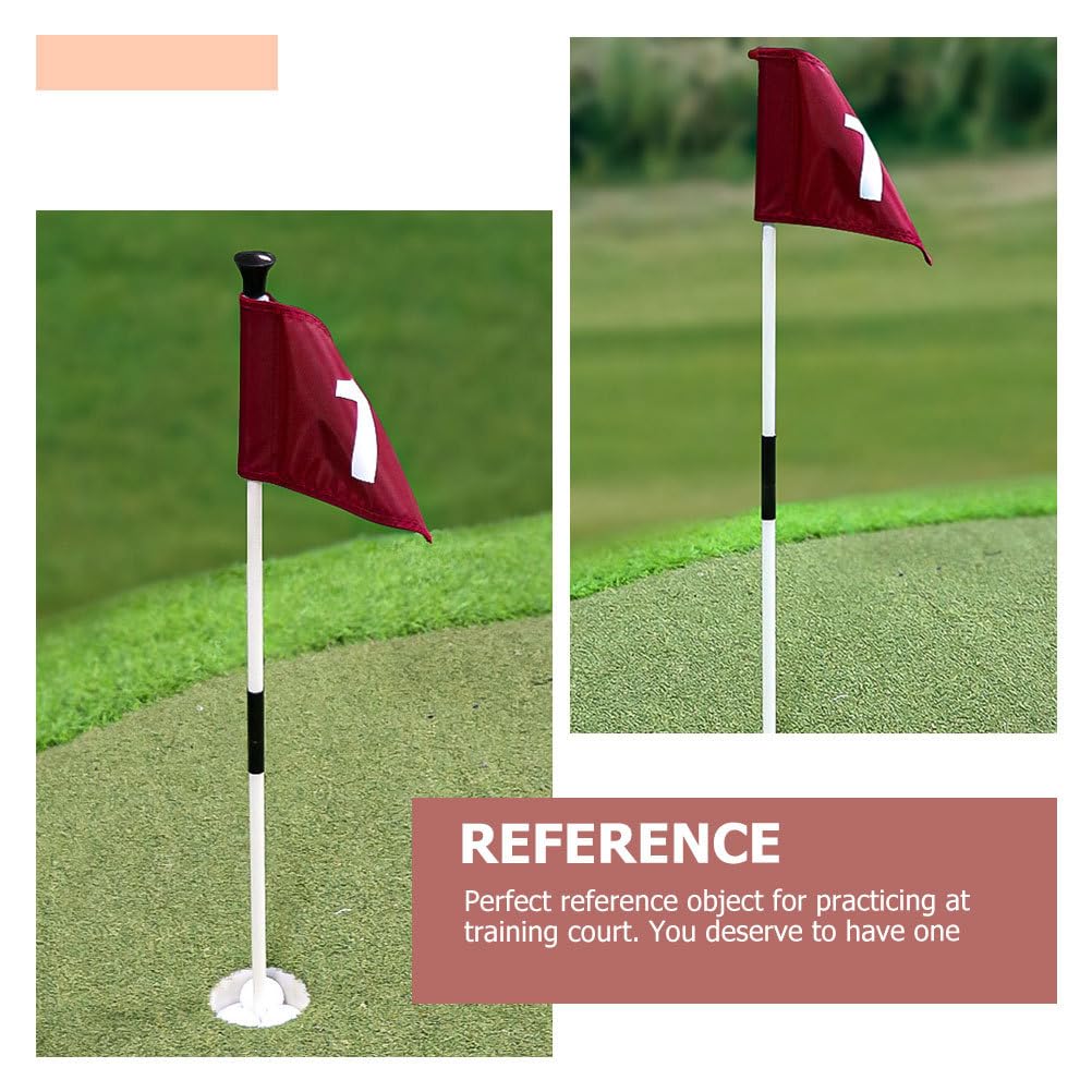 BESPORTBLE Golf-Flaggenstab, Golfflaggenstäbchen mit Bechern, Golf-Pin-Flaggenloch-Set, Grüne Flaggen und Stangen, Nummerierte Golfflaggen für Driving Range Hinterhof, 83cm