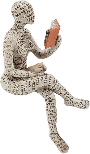 Miniatura 3 de FTVOGUE Figura de mujer de lectura, pulpa, mujer, estantería de lectura, decoración de escultura de mujer, adorno para estantería de sala de estar