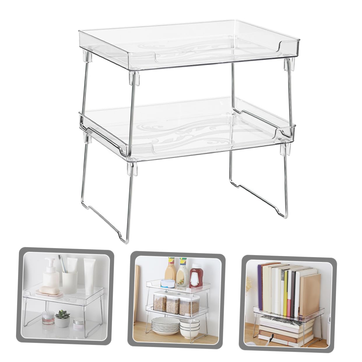 Organisateur de Porte-épices 2 Pièces en Acier Inoxydable Pliable