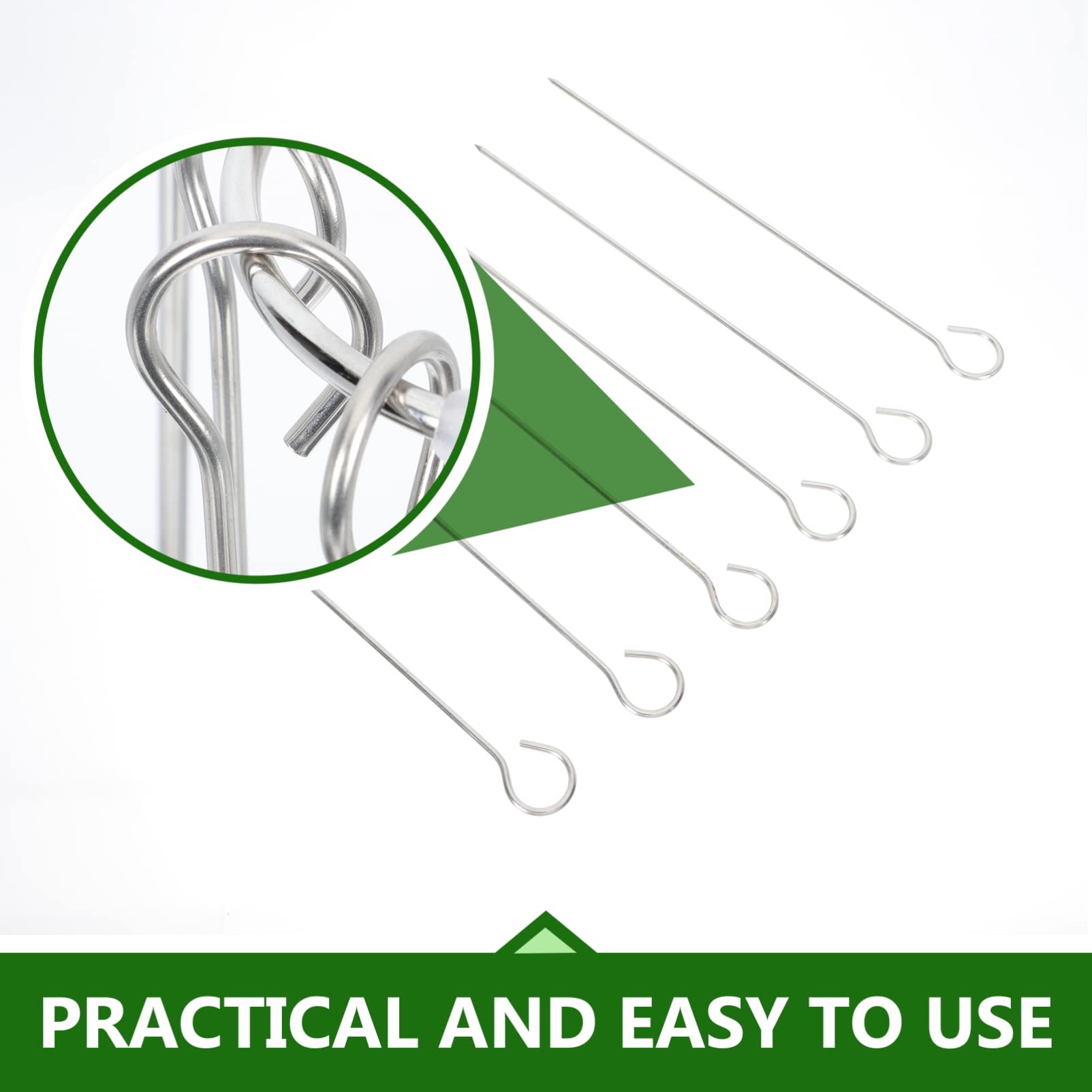 GALPADA 1Set Stainless Steel Barbecue Skewers Rack with Hanger Durable Grilling Utensil for Outdoor Cooking Includes Shashlik Skewers for Kebabs and Bbq Parties