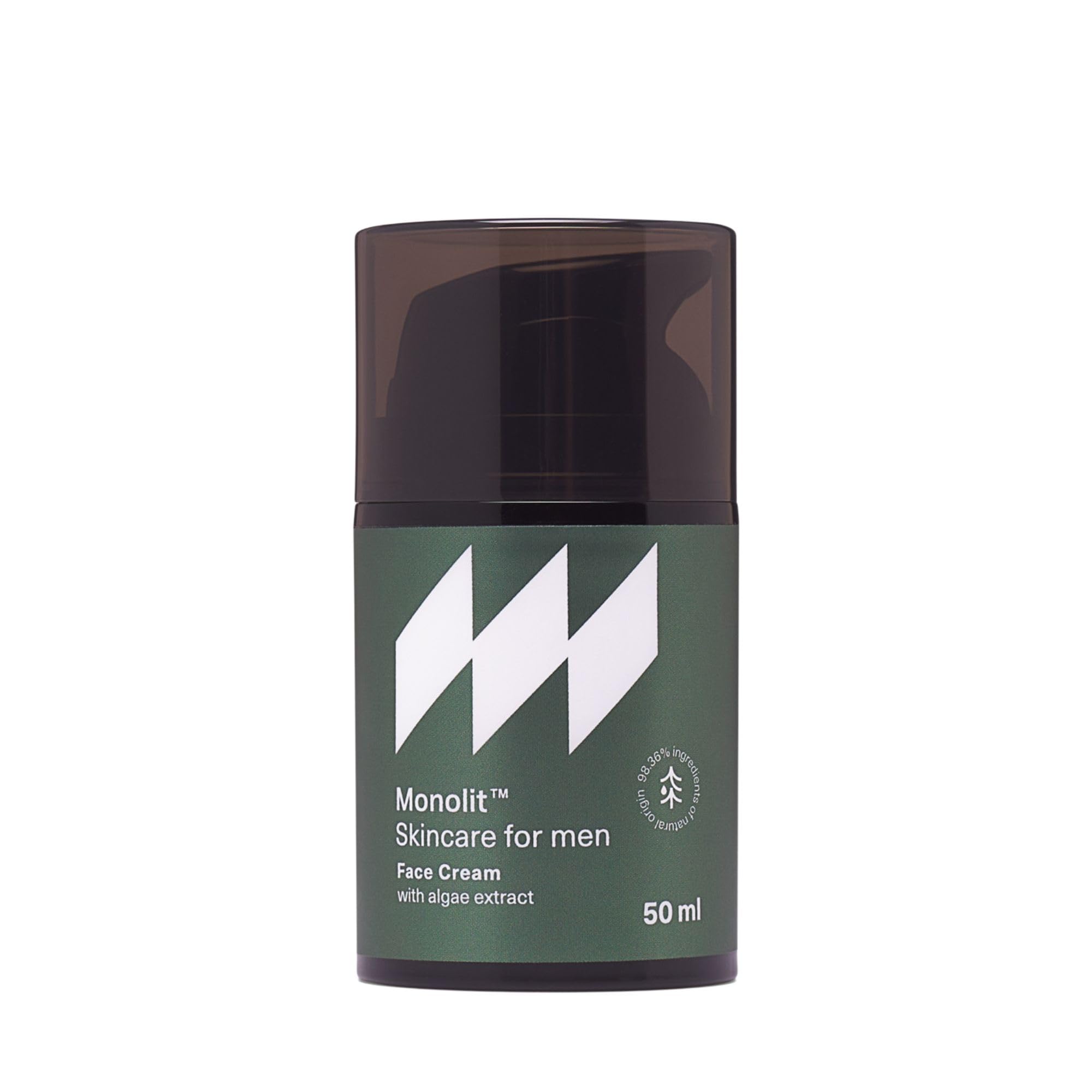 Monolit la Crema facial Monolit con Extracto de Algas, para Hombres, Nutritivo Aceite de Aguacate, Espirulina Antiedad, Hidratante Aceite de Coco, 50 ml