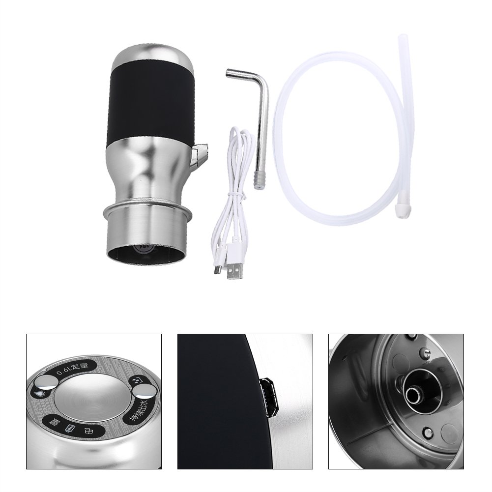 Yosoo Pompe à eau potable électrique sans fil USB automatique pour fontaine à eau d’intérieur Noir