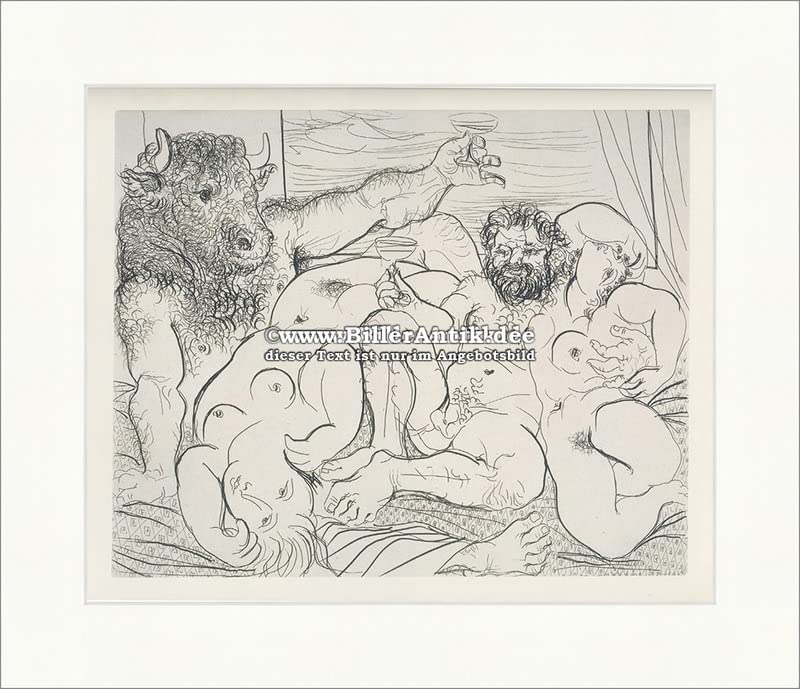 Bacchanal con Minotauro Centauros Orgias Mitología Antigua Pablo Picasso 071
