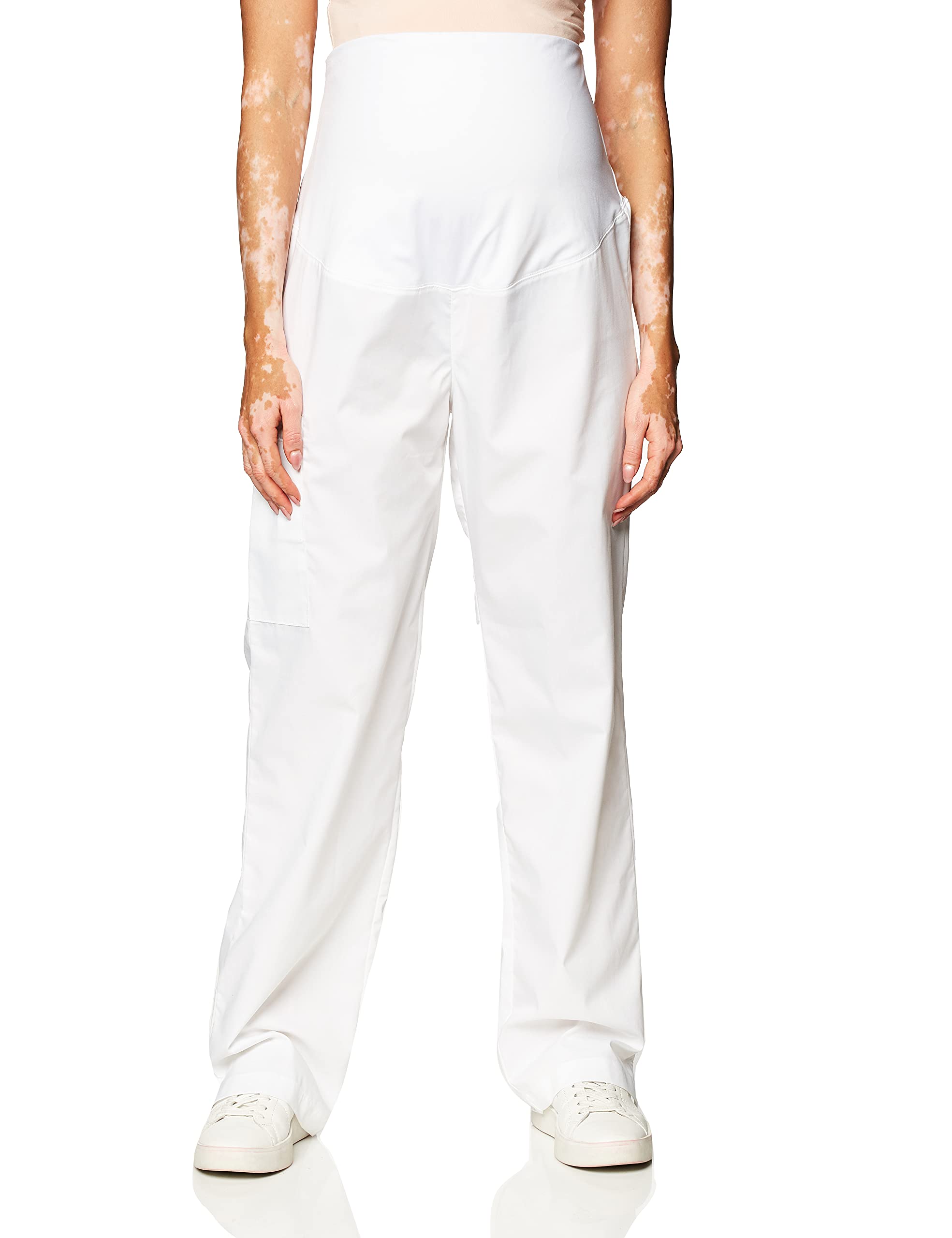 WonderWink Pantalón de maternidad Wonderwork para mujer, Blanco, Medium