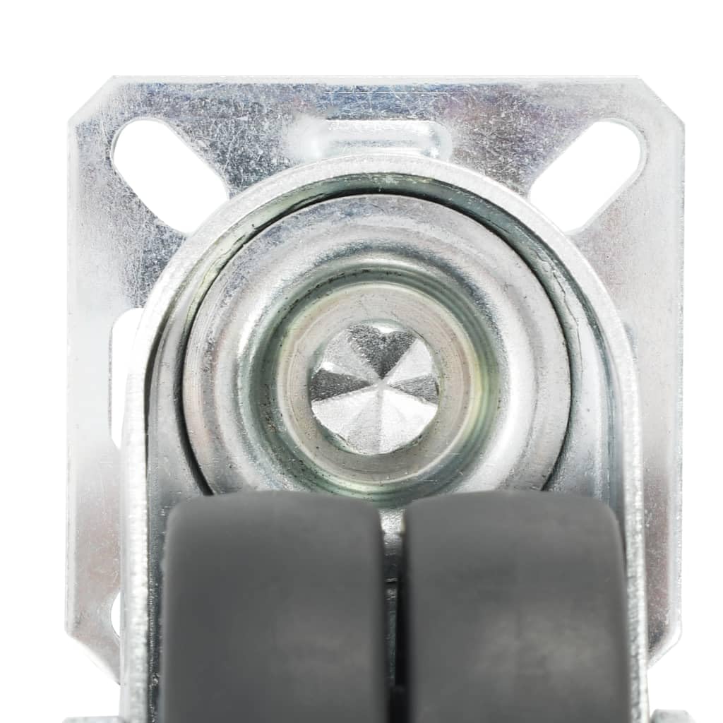 12 Stück TPR Lenkrollen mit Zwillingsrad 50 mm, bodenfreundliche leise Möbelrollen für Werkbänke, Wagen, Couchtische, Bücherregale, rostfreier Eisenrahmen mit Zinkbeschichtung, je