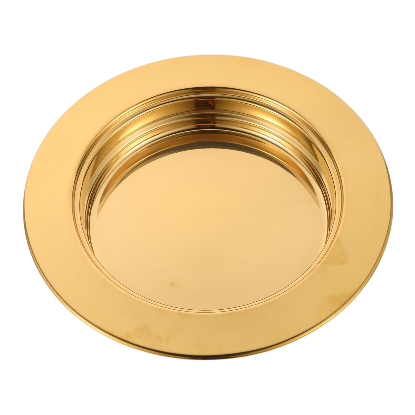Cabilock Bandeja De Comunión Metálica Dorada Plato Portátil para Comunión De Acero Inoxidable Bandeja Decorativa para Servicios Religiosos Interiores y Exteriores para Celebraciones Iglesia