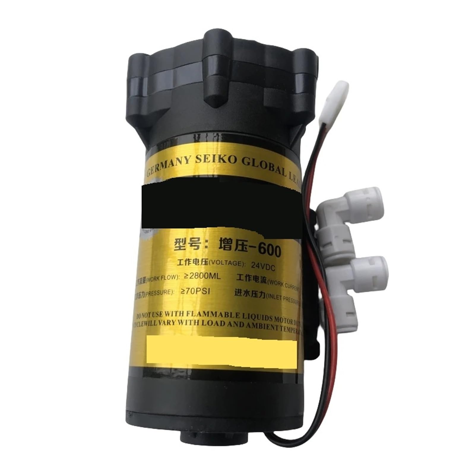Pompa booster a membrana da 600 Gpd, pompa ad alta pressione da 24 V, parti for purificatore d'acqua, sistema di osmosi inversa for acquario per sottolavello