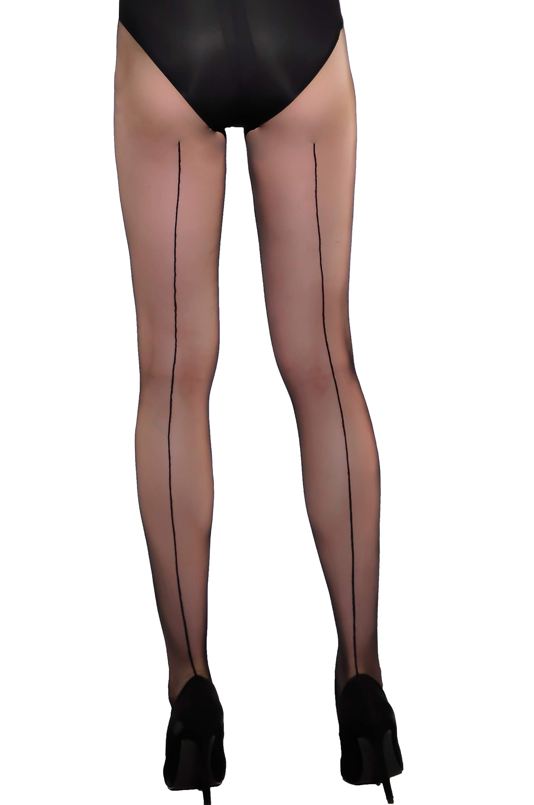 Aurellie Sheer vintage retro back seam tights 20 den