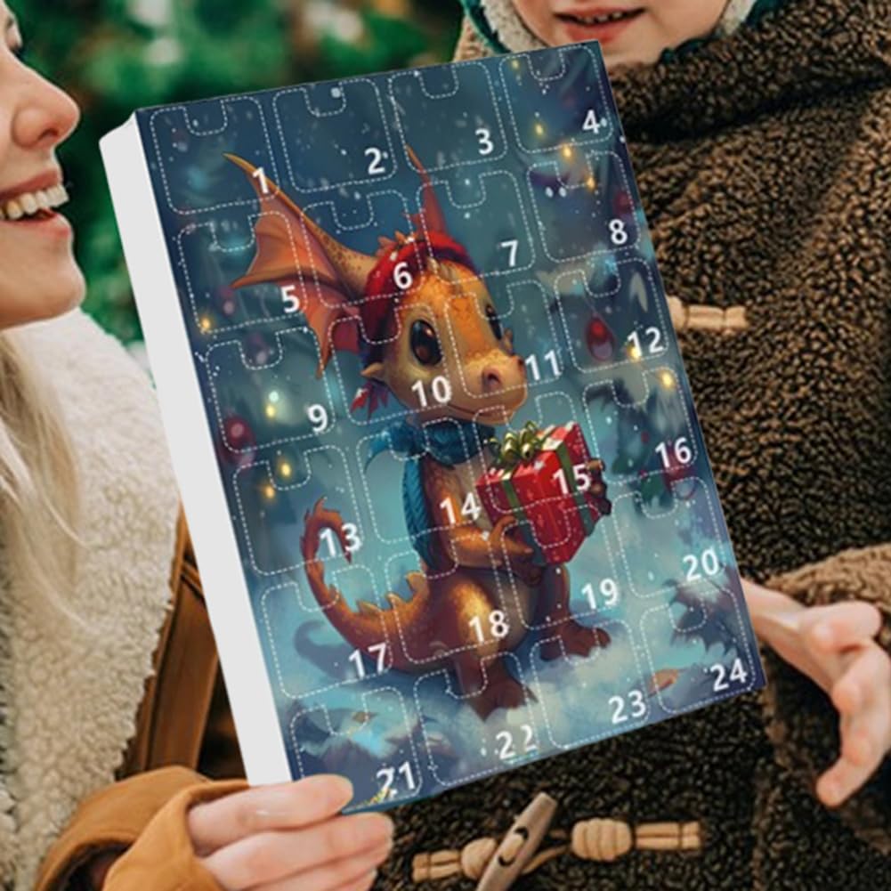 Calendriers de l'Avent 24 Jours Dragon Décorations Suspendables Pendentif Collectionnable pour Adolescents Décoration d'Intérieur Sapin de Noël