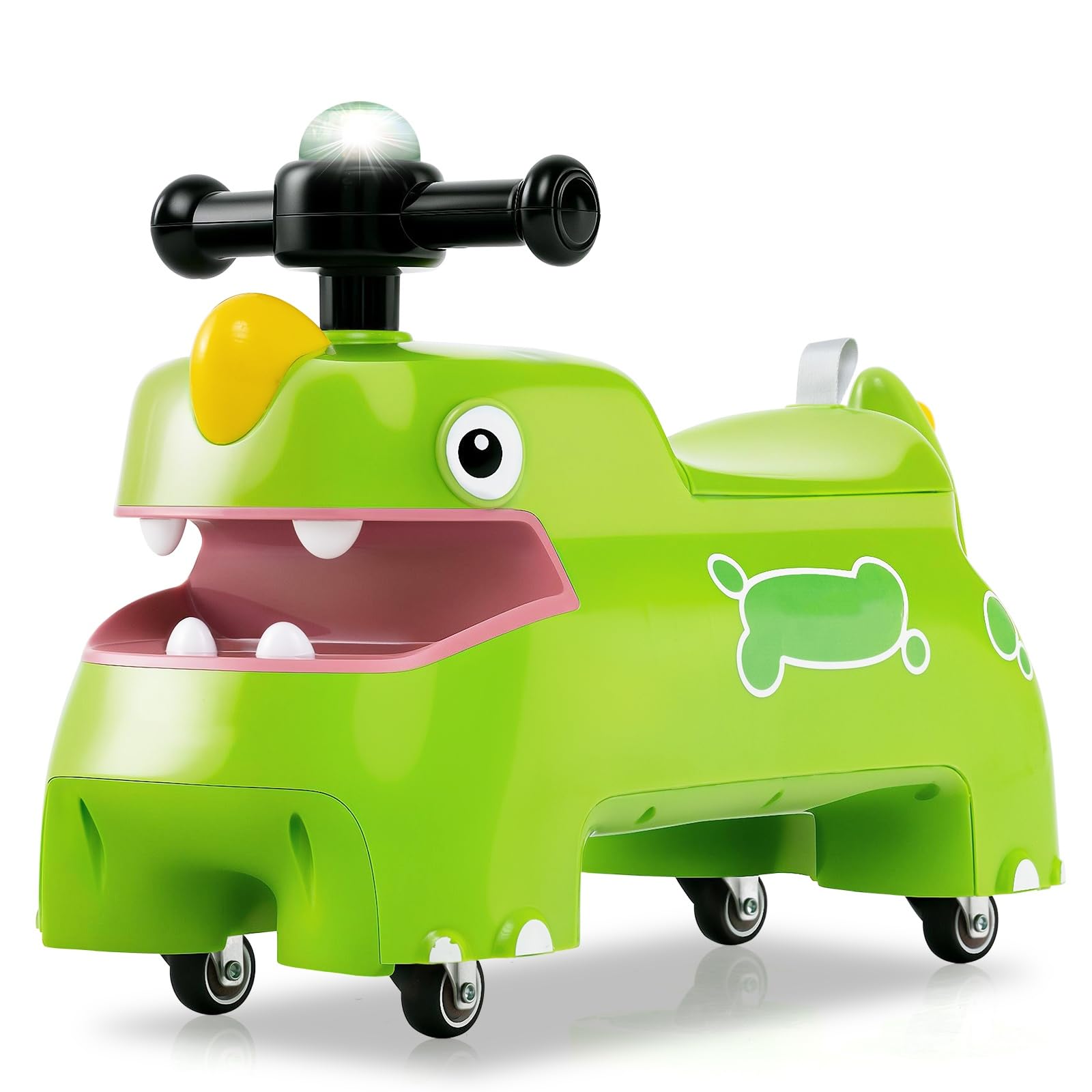 Ride on Push Car, Kids Foot-to-Floor Sliding Car with Universal Wheels, Light, Sound, Under-Seat Storage, Ride on Toy for Toddlers Boys Girls Aged 3+ Years (Green)