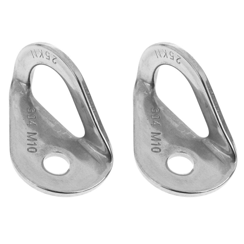 Inzopo 2 Pieces 10mm 25KN Mountaineering Rock Climbing Caving Stainless Steel Bolt Hanger Equipment Outdoor