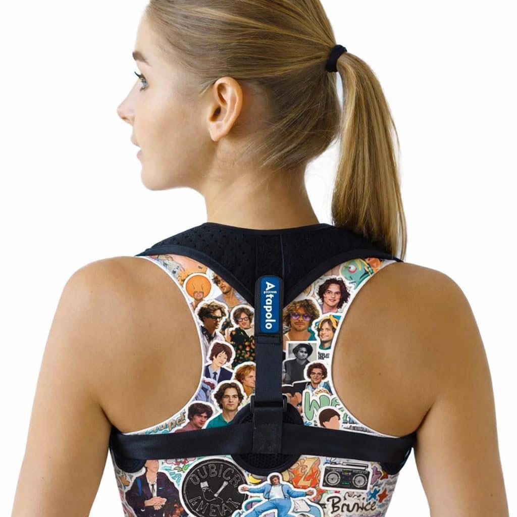 Back Posture Corrector for Women & Men - Adjustable Shoulder Posture Brace - Upper Back Brace for Posture - Invisible Figure 8 Brace Clavicle, Neck, Hunchback Strap and Back Straightener