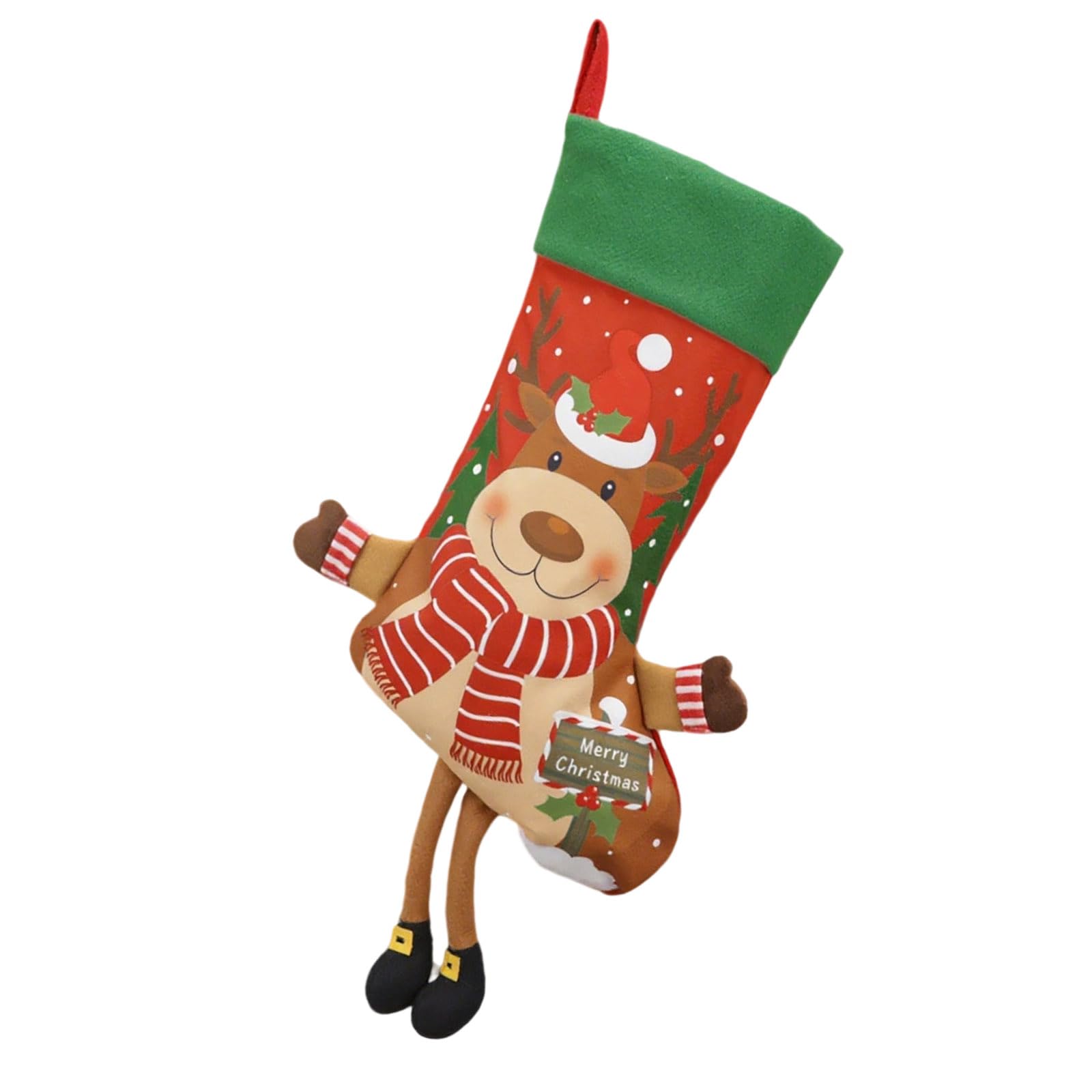 carotoe Christmas Tree Hanging Stocking Pendant Candy Gift Bag Christmas Ornament Sock for Family Home Decorations Stocking
