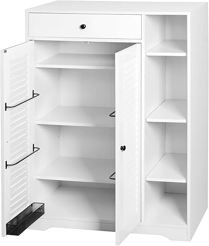 Miniatura 3 de CIATRE 31.5" Modern Shoe Organizer with Adjustable Shelves and Top Drawer - Space-Saving Shoe Cabinet with 2 Louvered Doors - Stylish and Sturdy