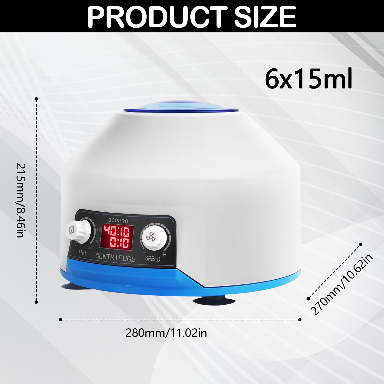 Centrifuga, Centrifuga Laboratorio Centrifuga Elettrica 6x15 ML Con Schermo LCD 4000 Giri/Min Centrifuga Banco Limite 100 Minuti 1953 XG Velocità E Tempo Regolabili Per Campioni 2 A 15 ML