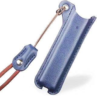 Leather Case Cover Holder with Portable Carrying Lanyard (Blue)