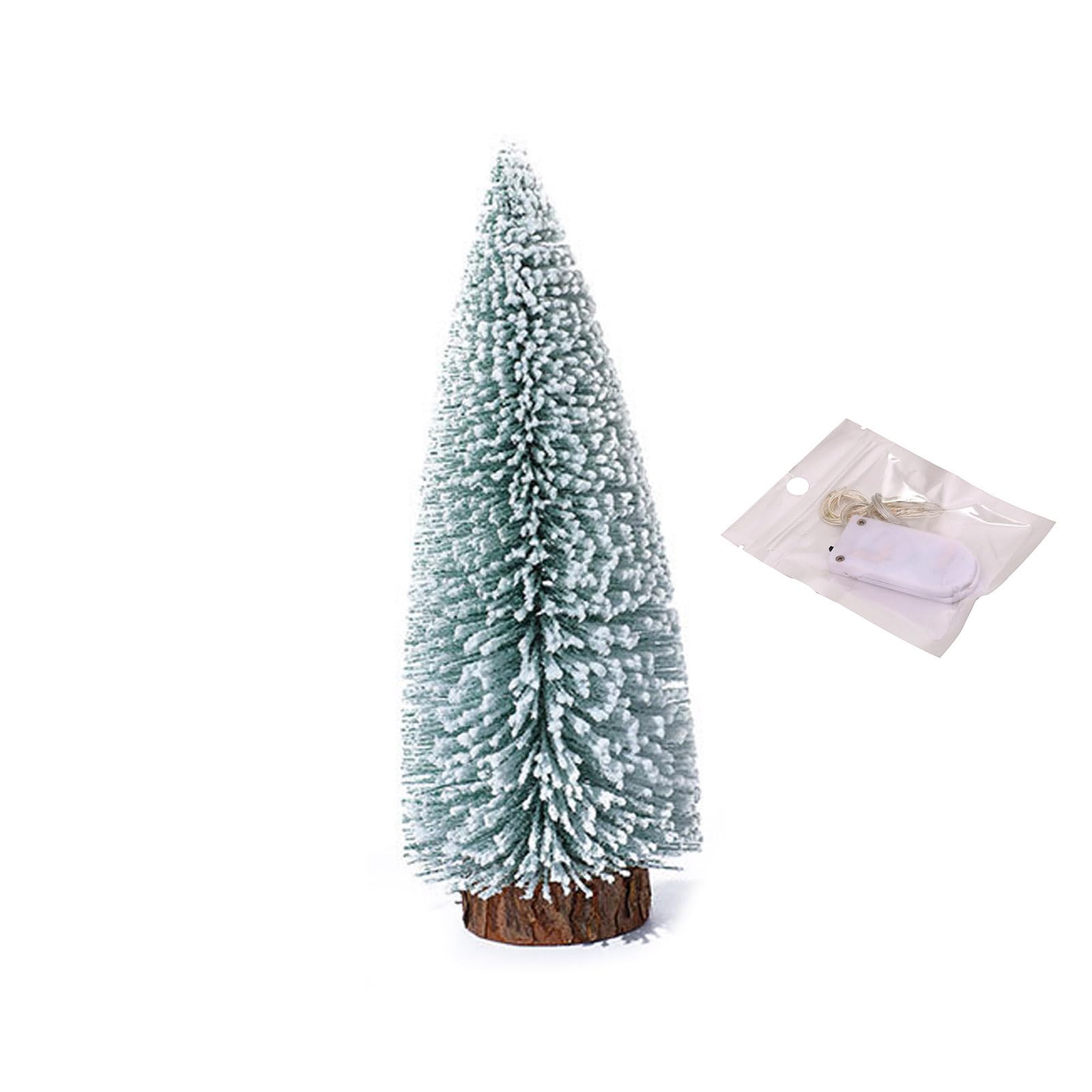 Jazuaiao Tabletop Christmas Tree with LED Light Cedar Ornaments Christmas Decorations for Holiday Artificial LED Light