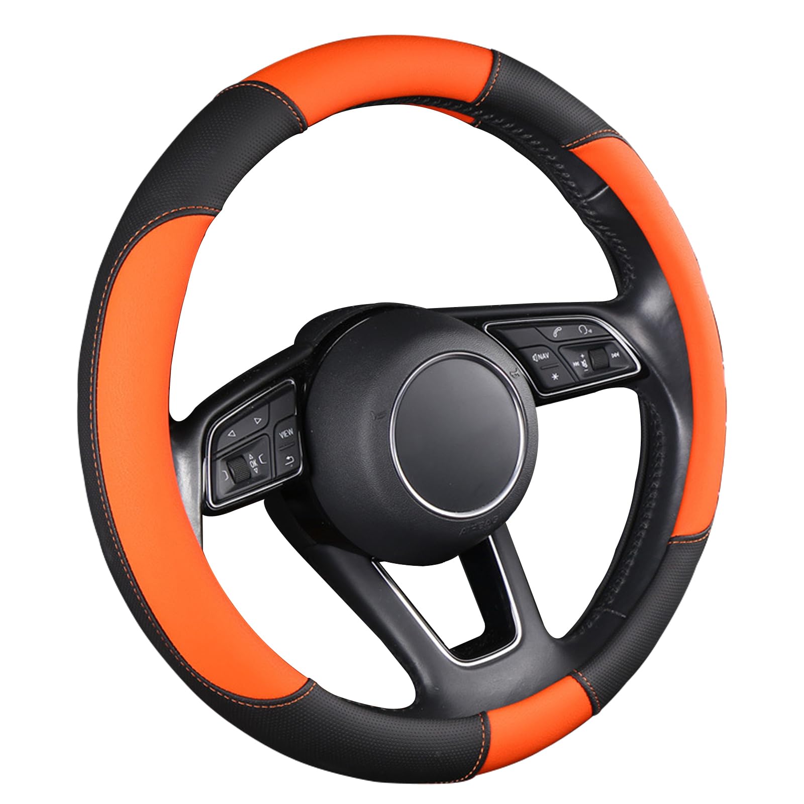 Amazon | 穴あきレザーハンドルカバー 夏用車のハンドルカバー