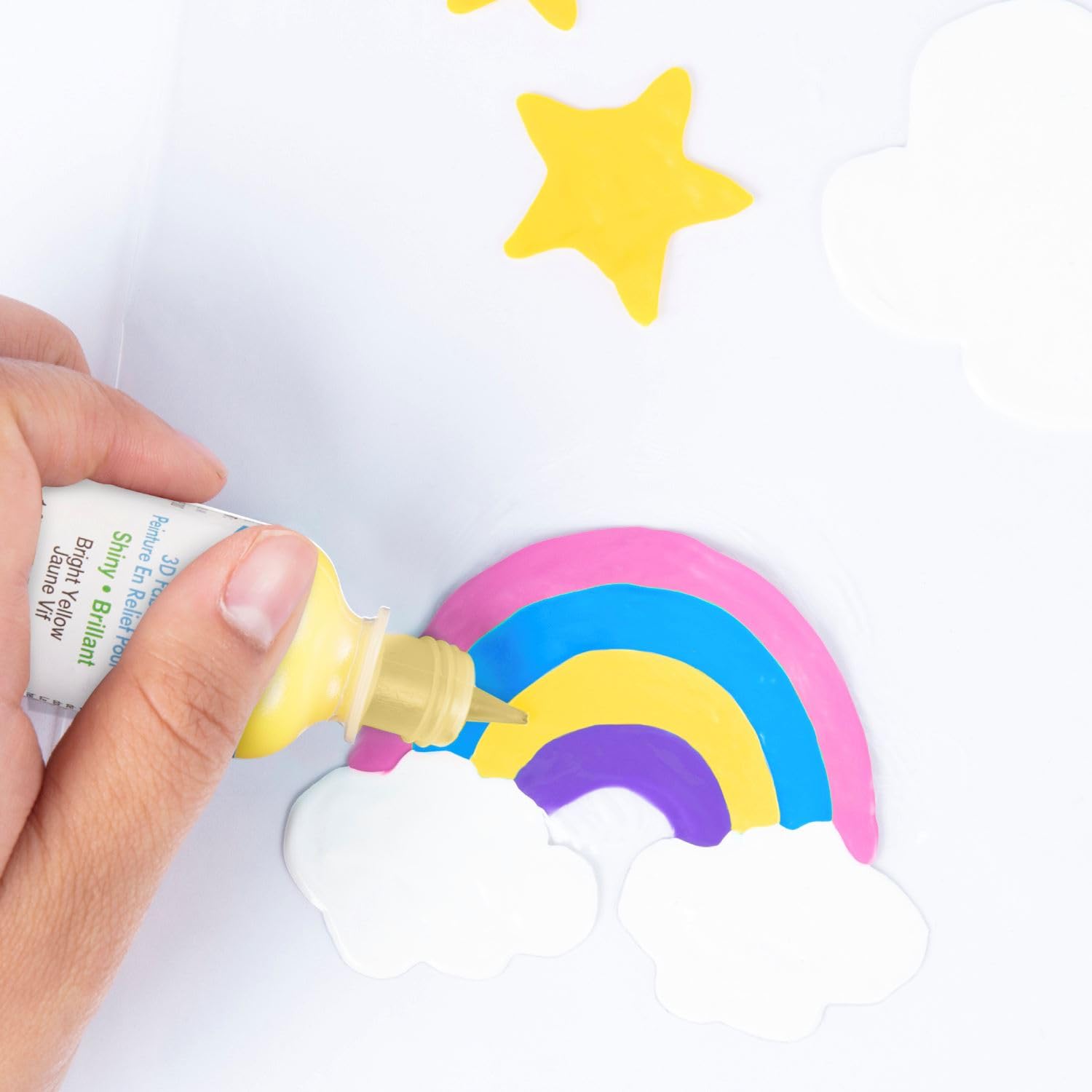 Bulk Buy: Scribbles Glitter 3D Paint Glitter - Pack of 20 Glitter, Nontoxic & Permanent Dimensional Paints for Fabrics, T-shirts, Backpacks, Posters, Glass, Wood and More - Image 7