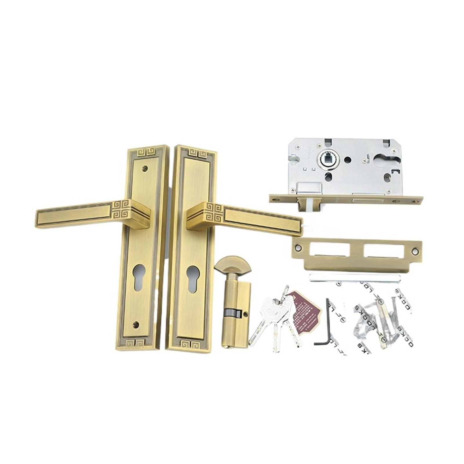 Kfvmvtdw One Color Zinc Alloy Split Lock Vintage Brass Chinese Style Silent Indoor Bedroom