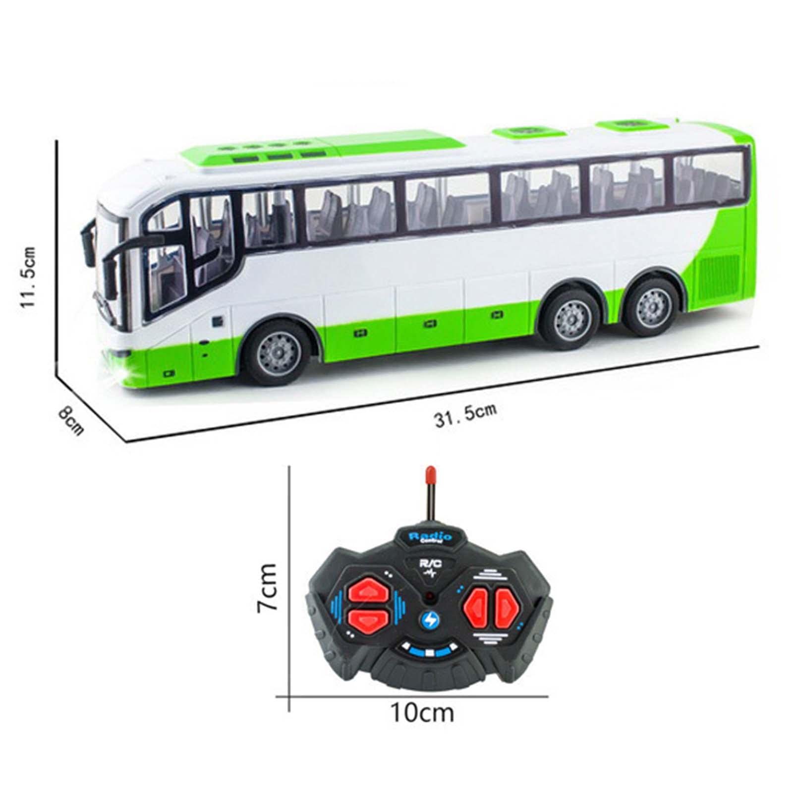 Coche Teledirigido a Escala 1/30, Luces Realistas, Juguetes de, Camión Electrónico, Autobús Escolar RC para Niños, Regalos de Cumpleaños, Verde