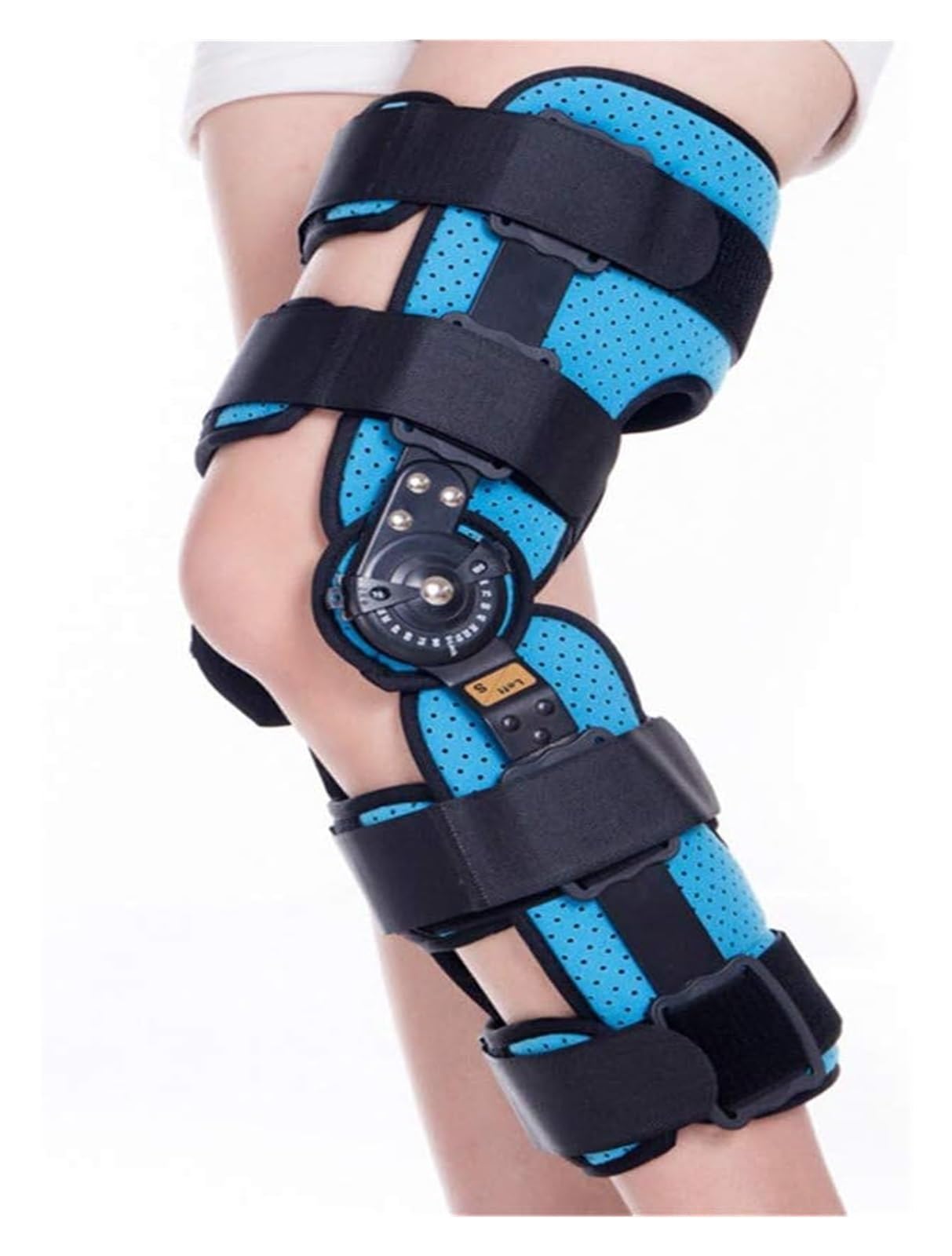 Rodillera Deportiva con Bisagras Bloqueables - Soporte de Rodilla Ajustable y Transpirable para Artrosis, Running y Fútbol - Órtesis Estabilizadora (Talla S/M/L)
