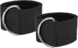 Jiangtao 2 peças de tiras de tornozelo acolchoadas fitness para máquinas de cabo punhos de tornozelo ajustáveis glúteos treino de perna,Preto