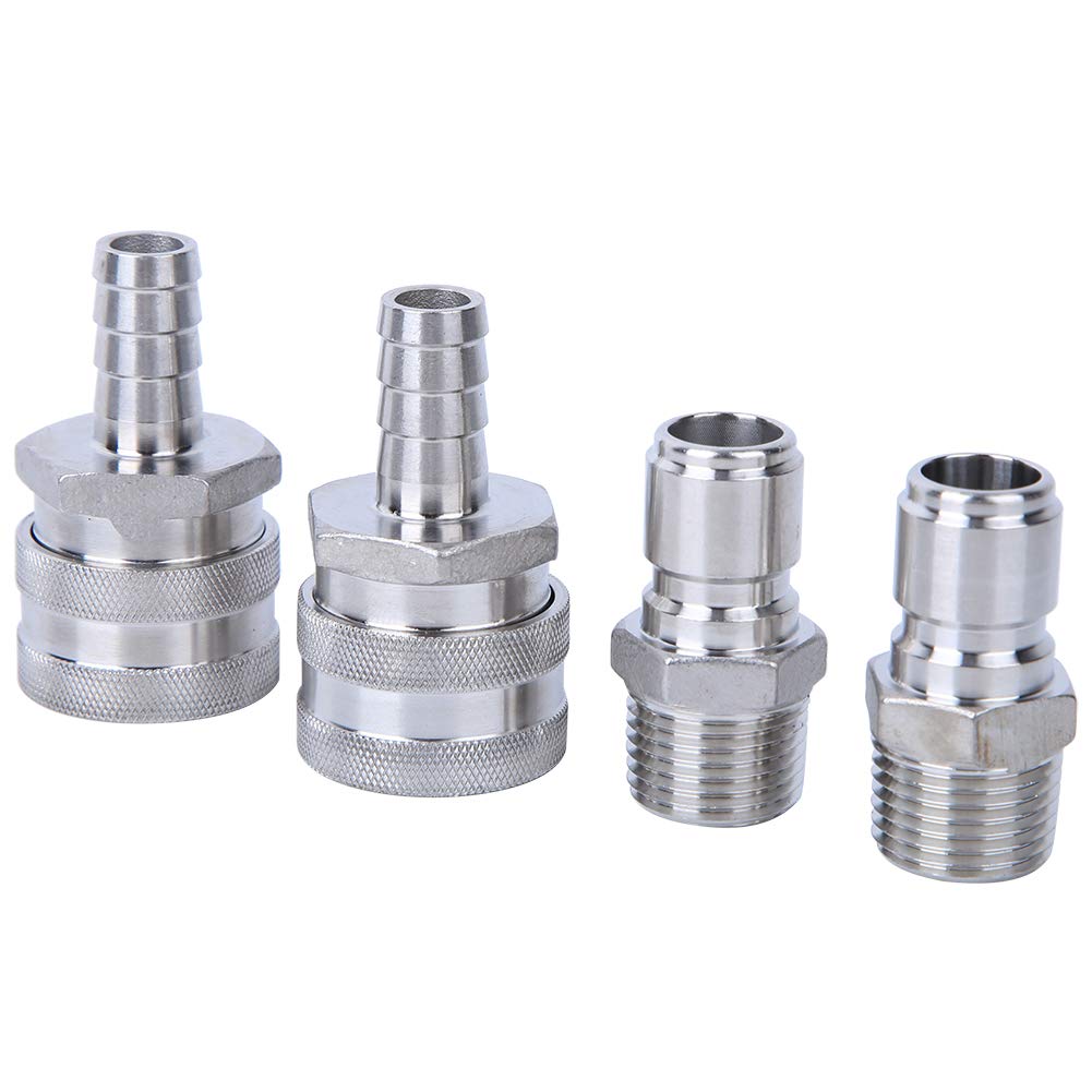 Lot de 4 Raccords Rapides G1/5,1 cm,Facile ? Installer en Acier Inoxydable Durable,Raccords de Tuyau D'Arrosage ? Connexion Rapide,Connecteur Rapide