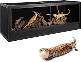 REPTI ZOO 68 Gallon Reptile Enclosure, 48x18x18 inch Wooden Reptile Tank Terrarium for Bearded Dragon Gecko Ball Python Snake Turtle, Light Weight Habitat Cage
